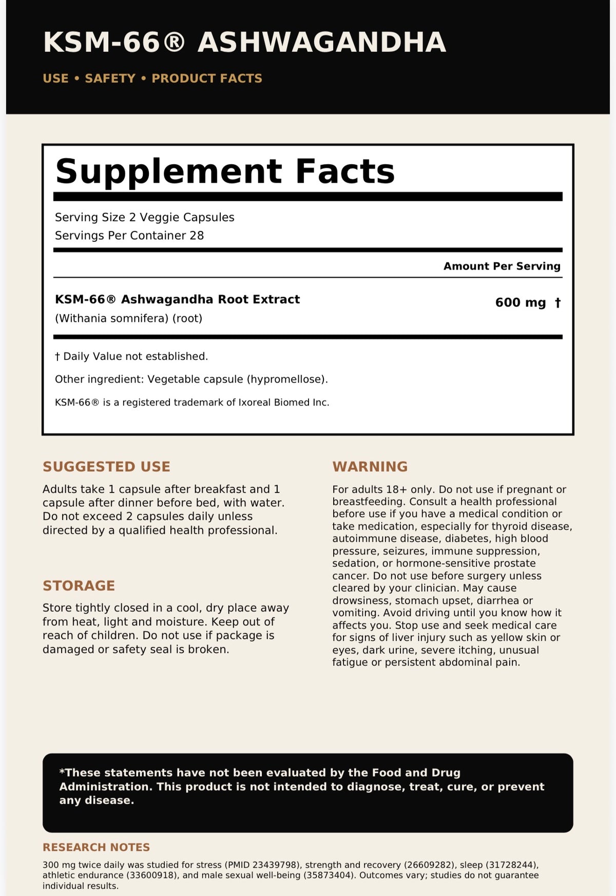 Ashwagandha KSM-66® Root extract CAPSULES (Stonger)